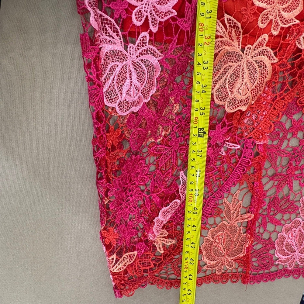 Elliatt X Revolve Times Dress Womens Large Pink Strapless Lace Peplum Floral NEW - Picture 9 of 11